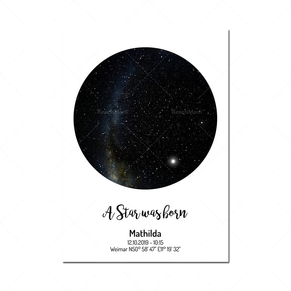 Künstlicher Eindruck der Mondp – Star Map Poster Bewertung und Preis